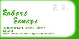 robert henczi business card