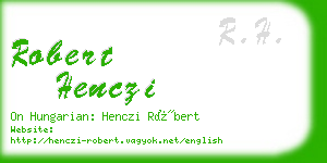 robert henczi business card
